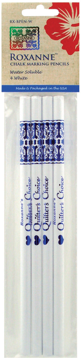 Water-Soluble Chalk Marking Pencils 4/Pkg White