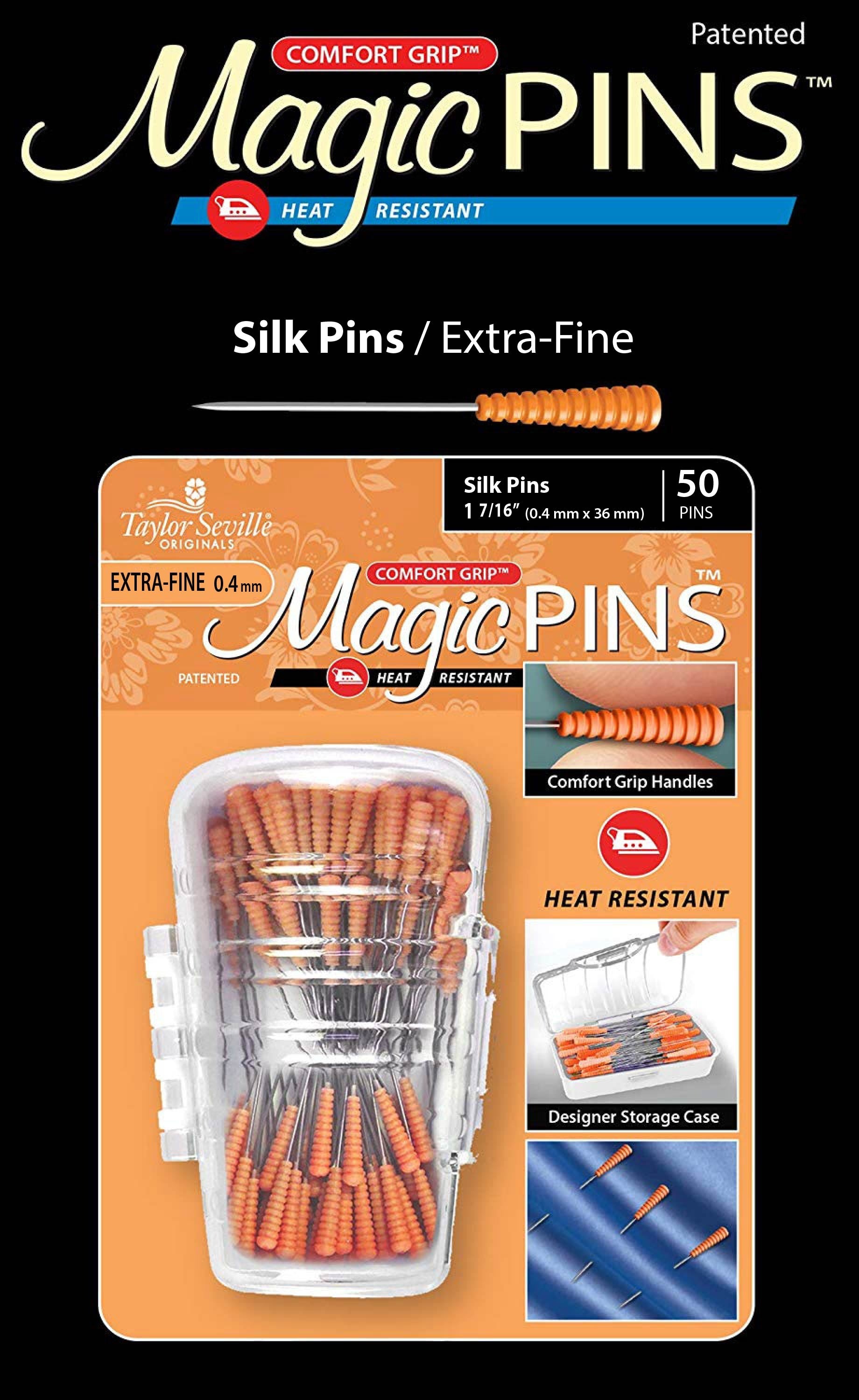 Taylor Seville Magic Pins - Silk Extra Fine Orange 50/Pkg