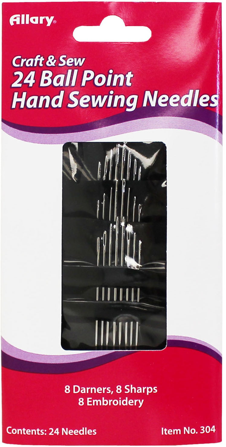 Allary Ball Point Hand Sewing Needles 24/Pkg Assorted