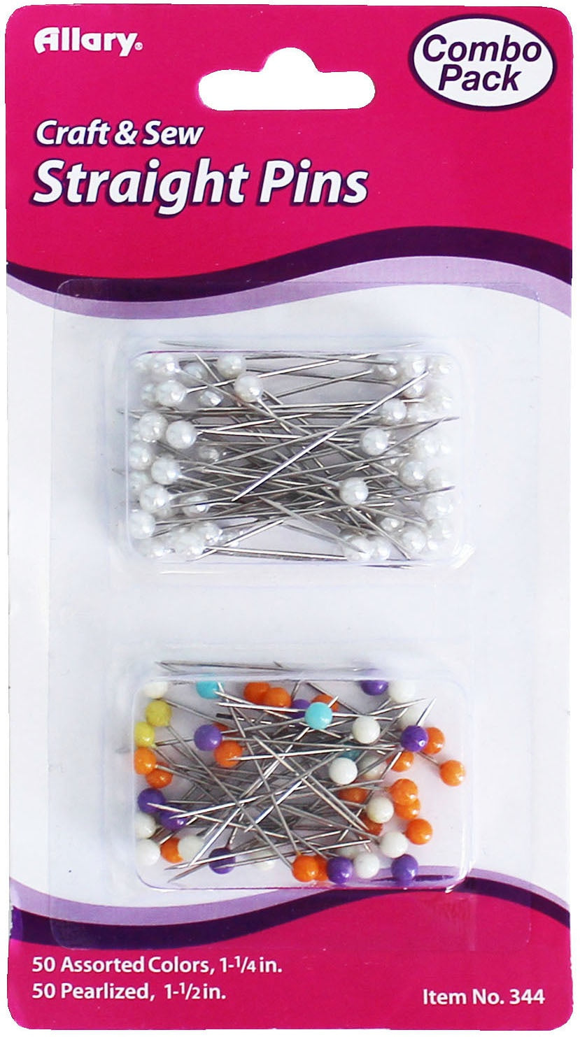 Allary Straight Pins Combo Pack 100/Pkg 