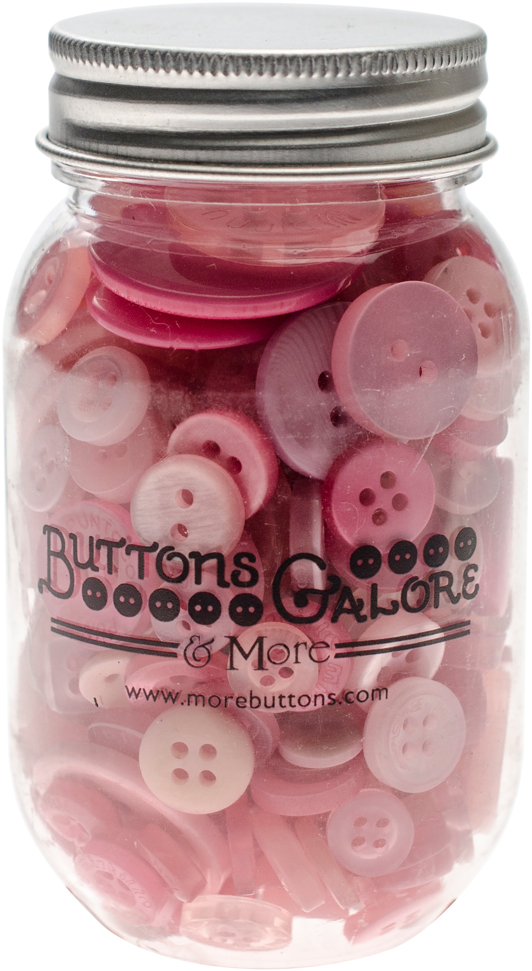 Buttons Galore Button Mason Jars Pink Grapefruit