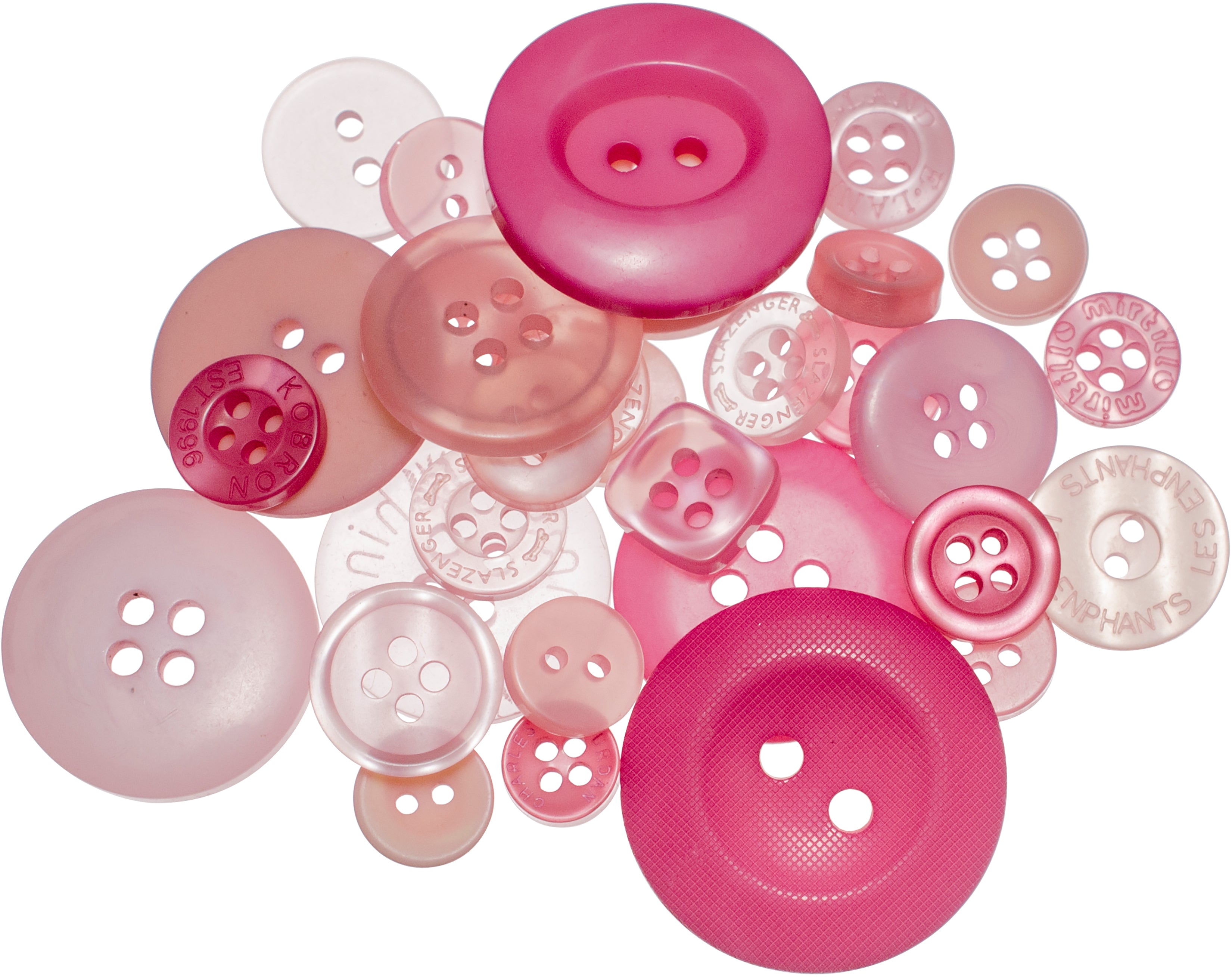Buttons Galore Button Mason Jars Pink Grapefruit