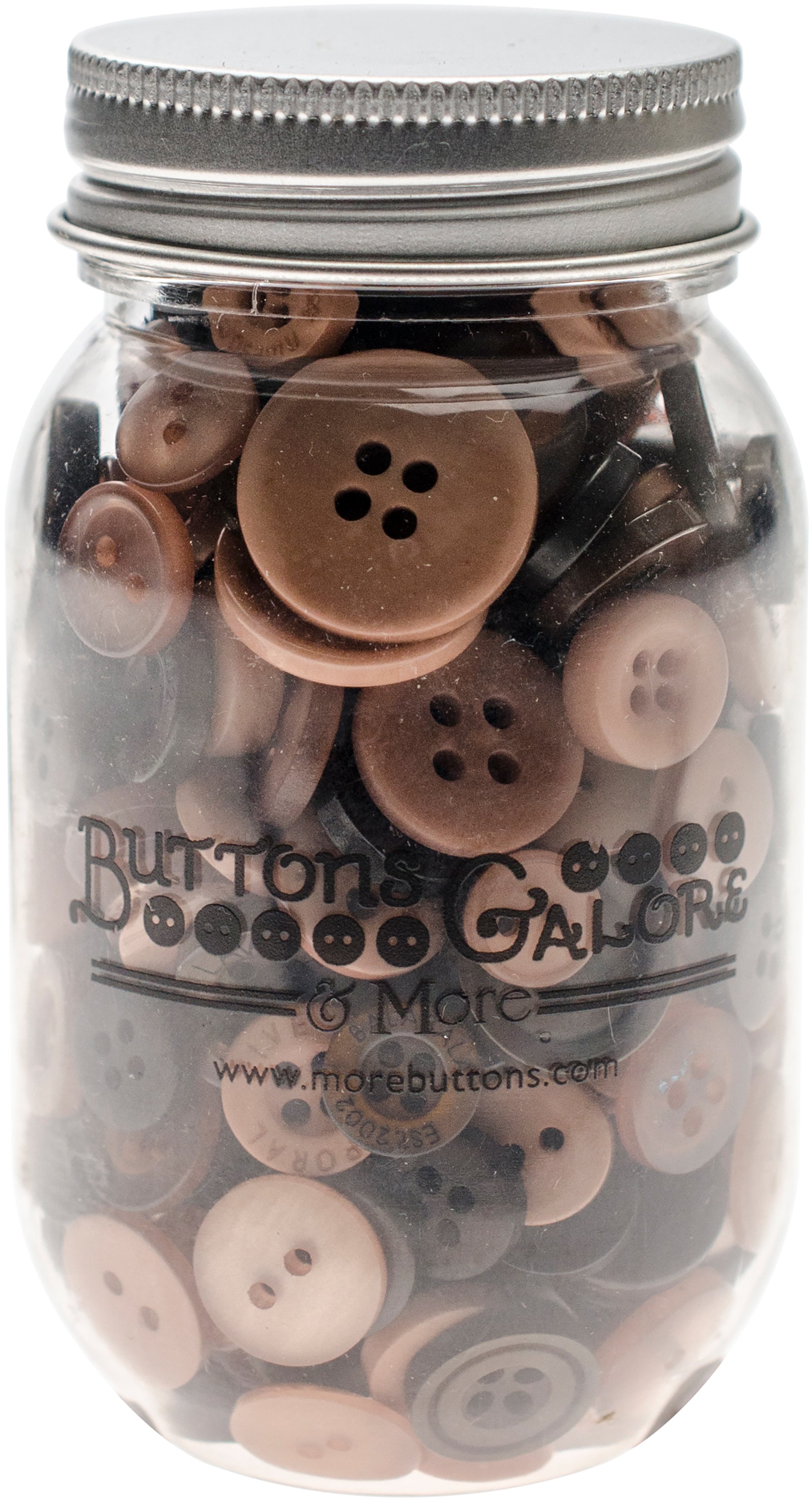 Buttons Galore Button Mason Jars Warm Cocoa