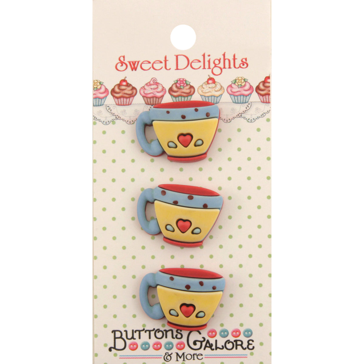 Sweet Delights Buttons Coffee Cups