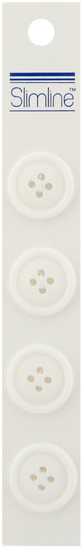 Slimline Buttons  White 4-Hole 3/4" 4/Pkg