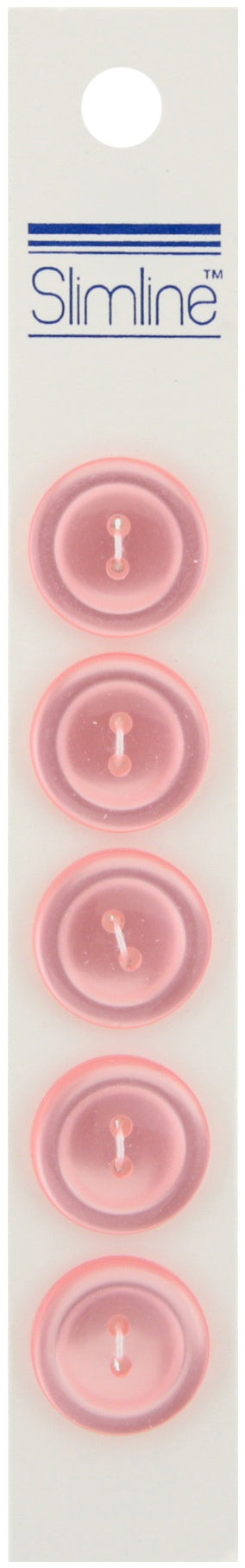 Slimline Buttons  Pink 2-Hole 3/4" 5/Pkg