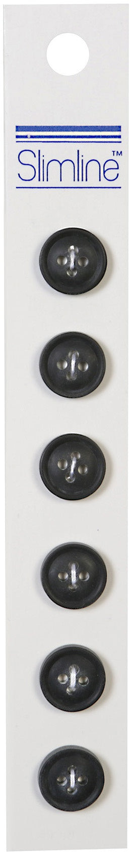 Slimline Buttons  Grey 2-Hole 7/16" 7/Pkg