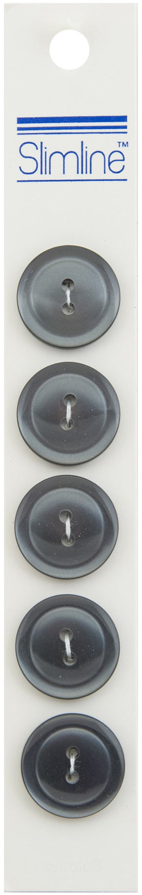 Slimline Buttons  Grey 2-Hole 3/4" 5/Pkg