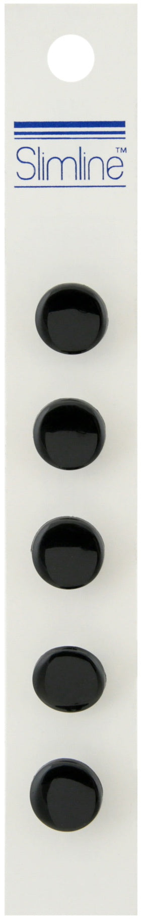 Slimline Buttons  Black Shank 1/2" 5/Pkg