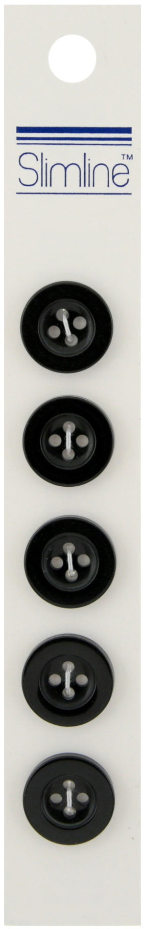 Slimline Buttons  Black 4-Hole 5/8" 5/Pkg