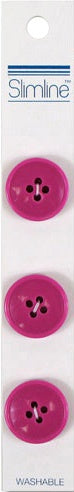 Slimline Buttons  Fuchsia 4-Hole 3/4" 3/Pkg