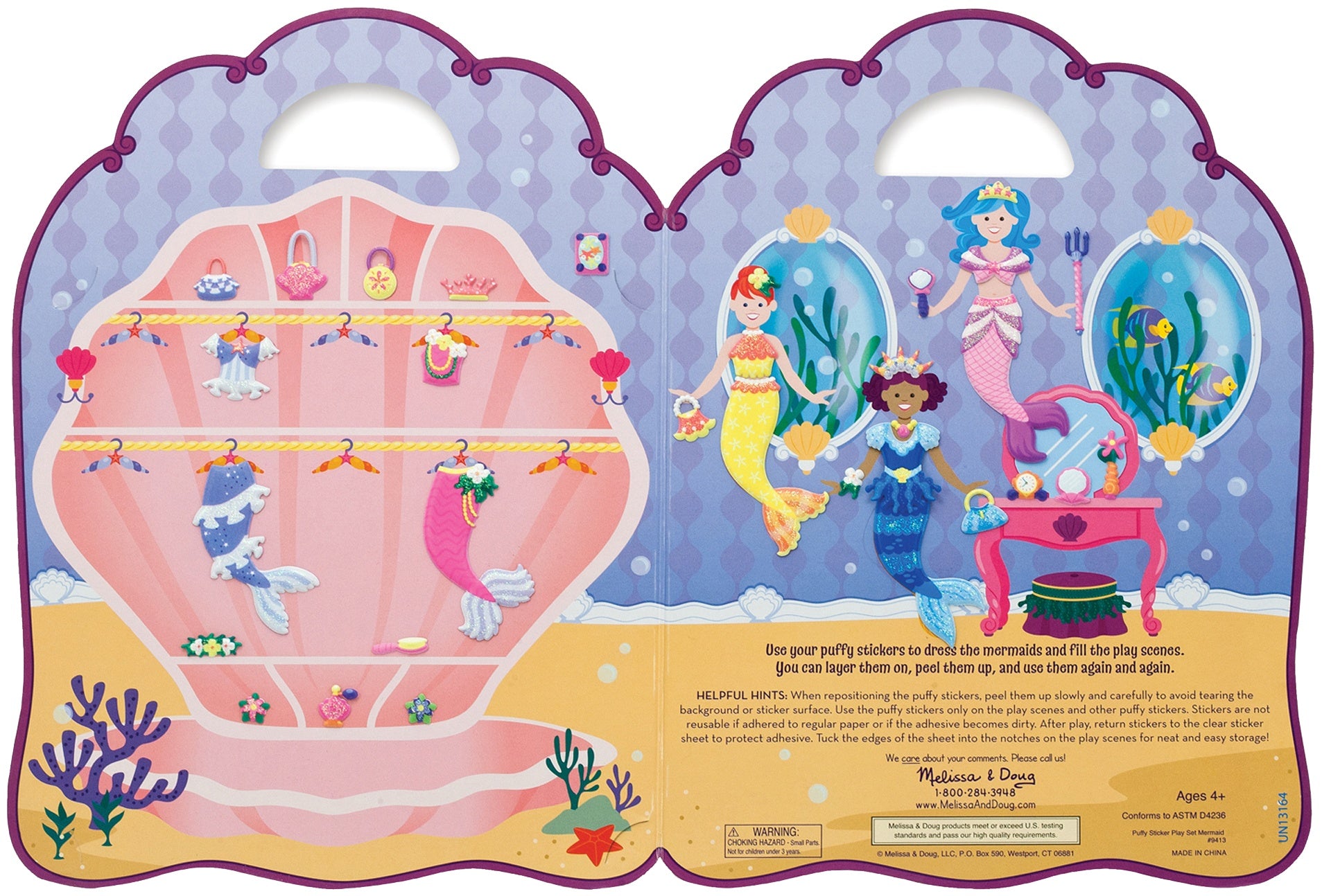 Puffy Sticker Play Set Mermaid 65 Stickers