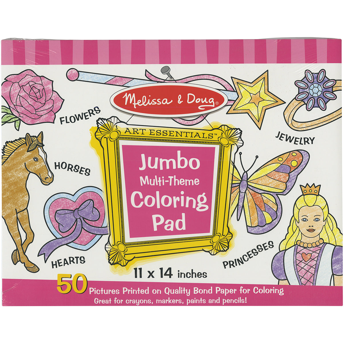 Jumbo Coloring Pad 11"X14" 50 Pages Multi-Theme Girl