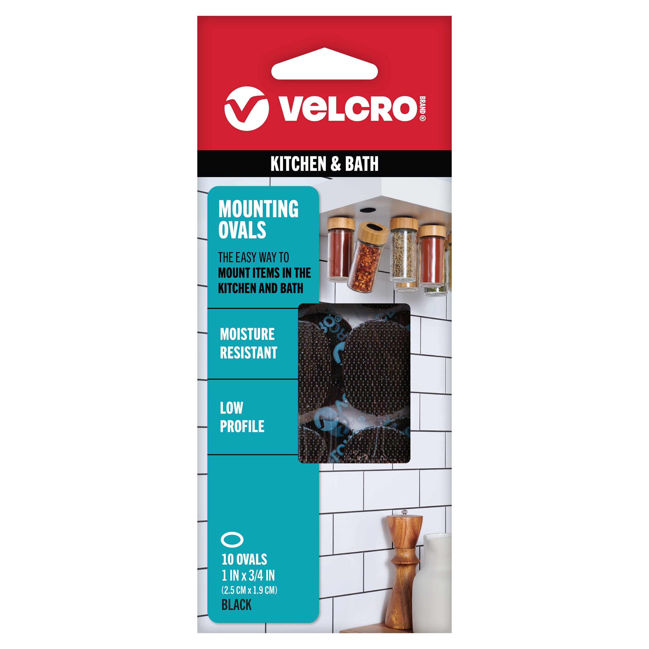 VELCRO(R) Brand Industrial Strength Coins 1"X3/4" 10/Pkg Black 