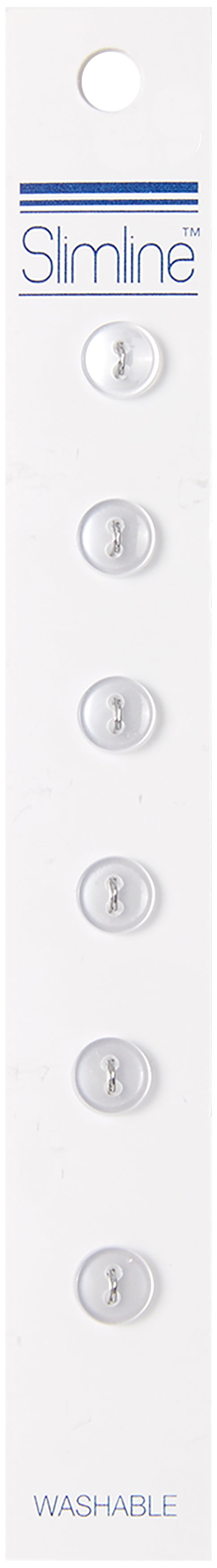 Slimline Buttons Series 1 White 2-Hole 1/4" 6/Pkg