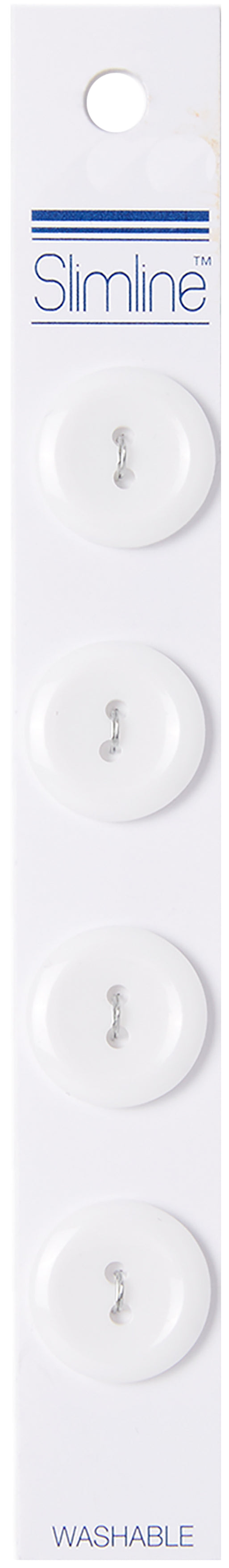 Slimline Buttons Series 1 White 2-Hole 3/4" 4/Pkg
