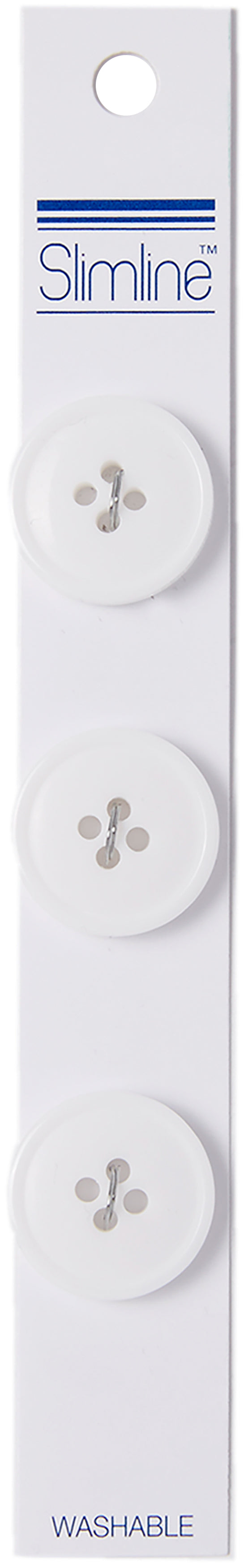 Slimline Buttons Series 1 White 4-Hole 3/4" 3/Pkg