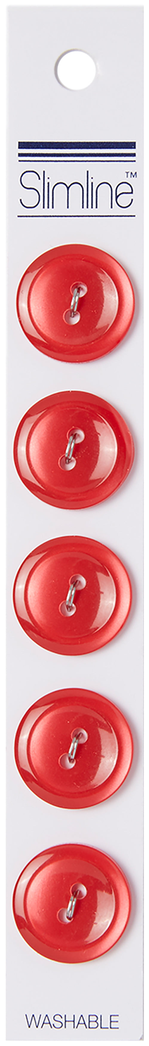 Slimline Buttons Series 1 Red 2-Hole 3/4" 5/Pkg