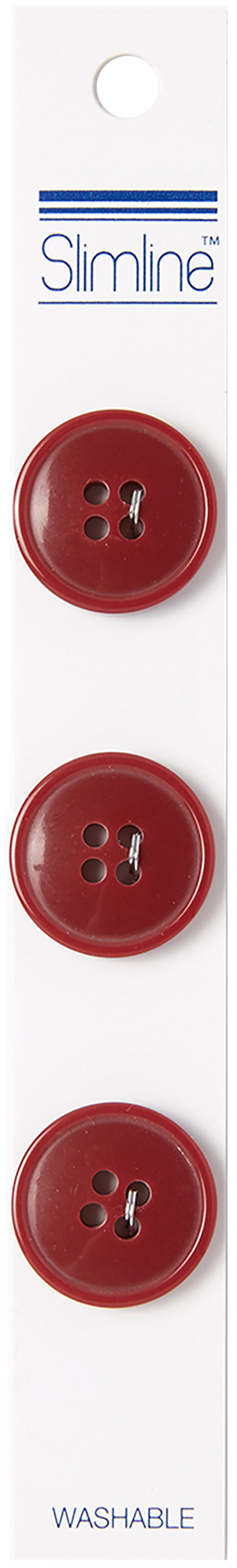 Slimline Buttons Series 1 Red 4-Hole 3/4" 3/Pkg