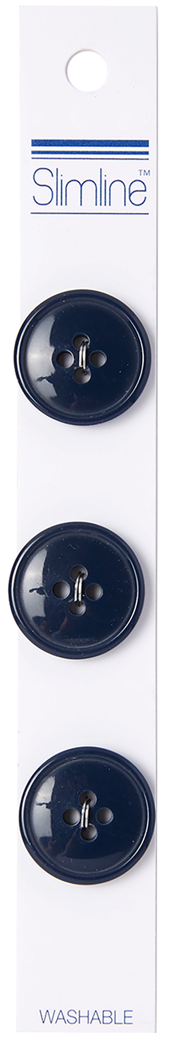 Slimline Buttons Series 1 Navy 4-Hole 3/4" 3/Pkg