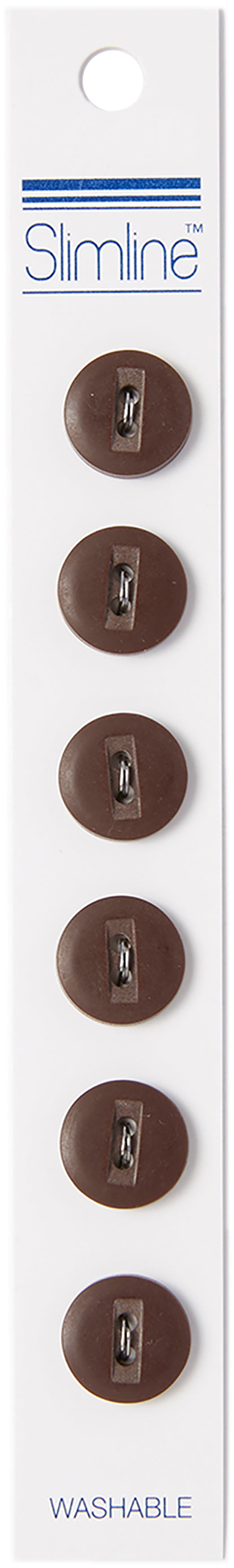 Slimline Buttons Series 1 Dark Brown 2-Hole 1/2" 6/Pkg