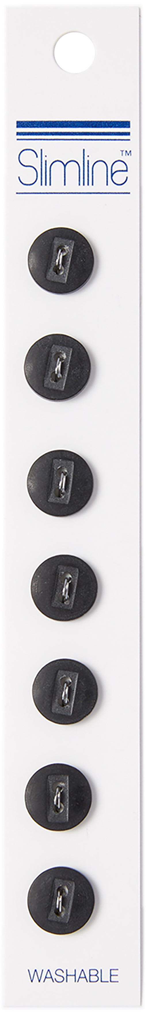 Slimline Buttons Series 1 Black 4-Hole 3/8" 7/Pkg