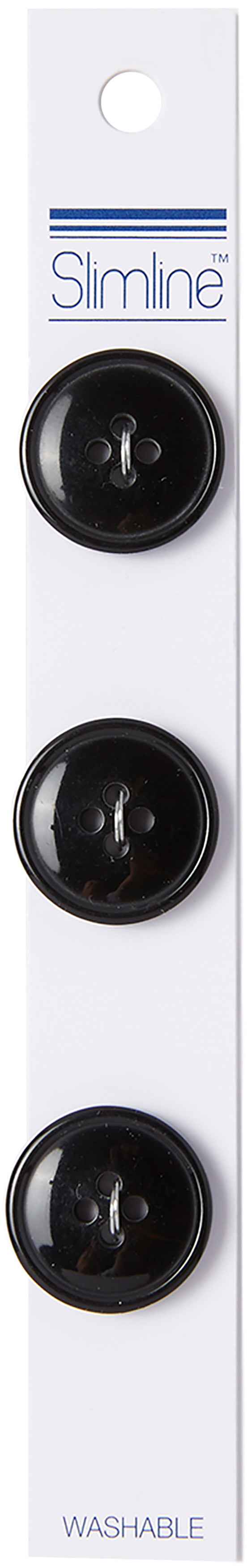 Slimline Buttons Series 1 Black 4-Hole 3/4" 3/Pkg