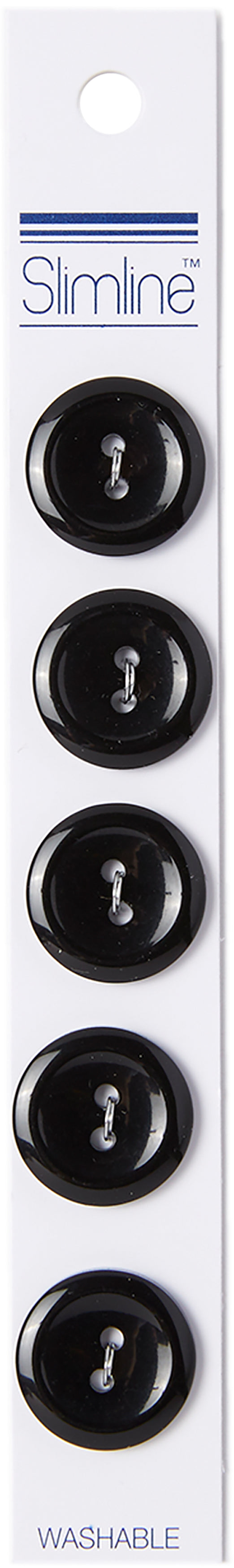 Slimline Buttons Series 1 Black 2-Hole 3/4" 5/Pkg