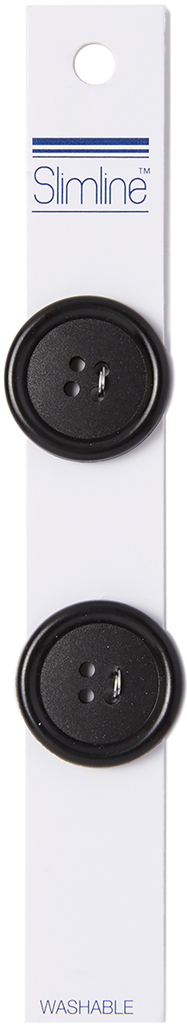 Slimline Buttons Series 2 Black 4-Hole 1" 2/Pkg