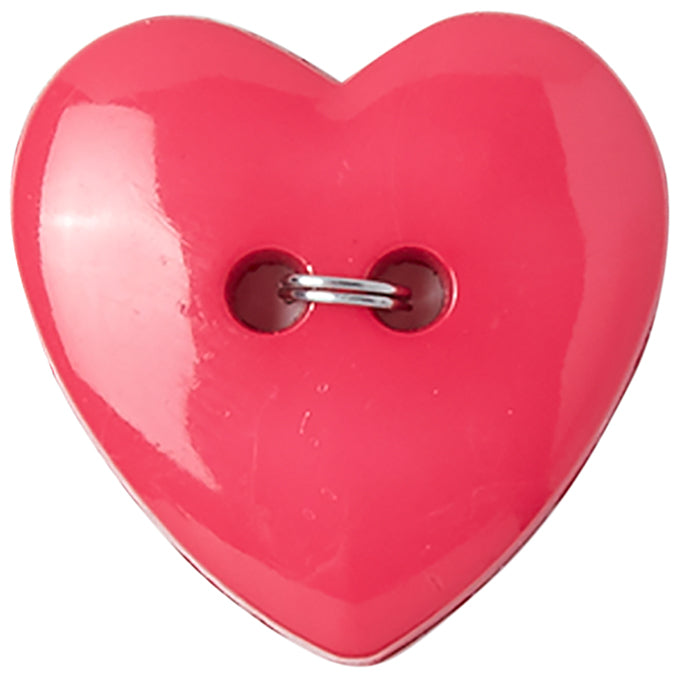 Slimline Buttons Series Funtastics  Fuchsia Heart 2-Hole 1" 2/Pkg