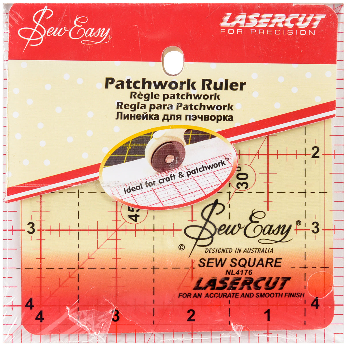 SewEasy Square Quilt Ruler 4.5"X4.5"