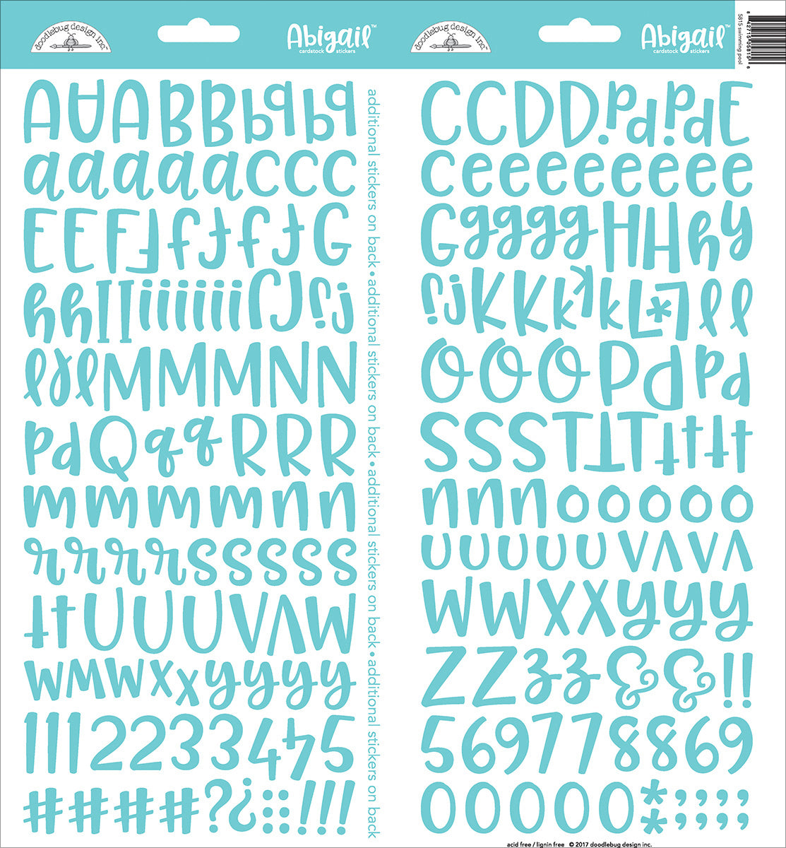 Abigail Font Cardstock Alpha Stickers 6"X13" 2/Pkg Swimming Pool