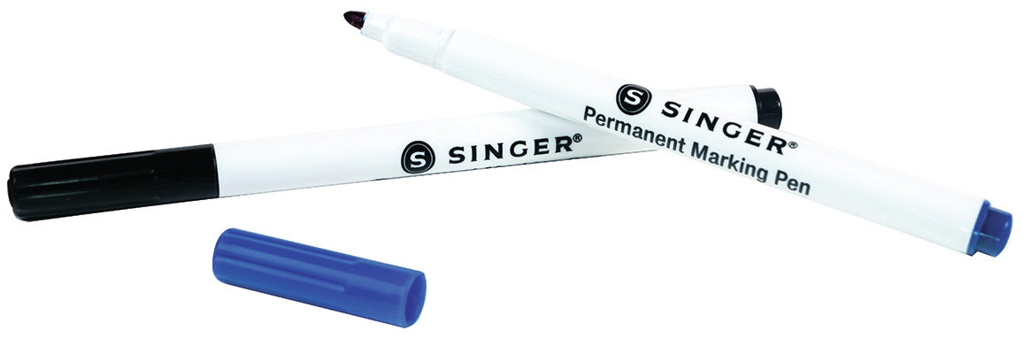 QuiltPro Permanent Fabric Marking Pens - Fine Black & Blue 2/Pkg