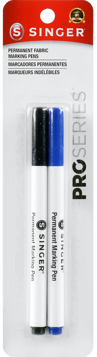 QuiltPro Permanent Fabric Marking Pens - Fine Black & Blue 2/Pkg