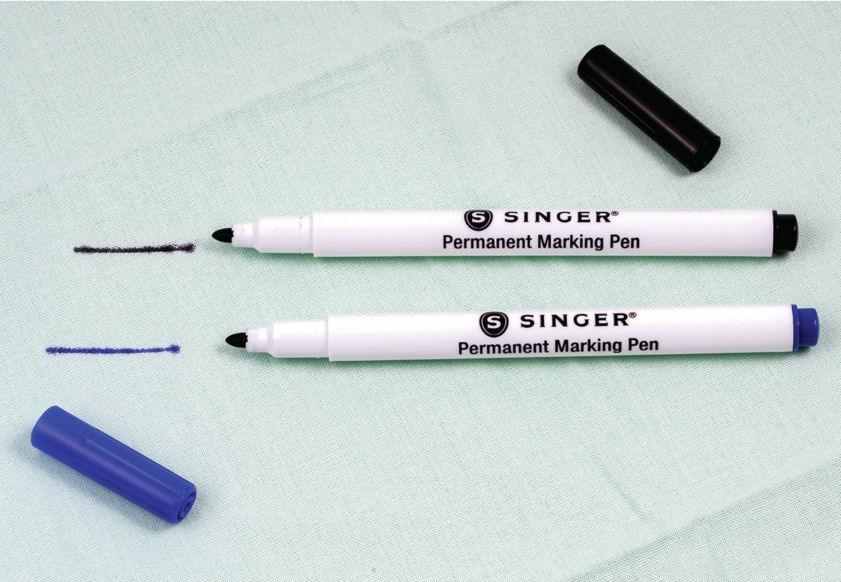 QuiltPro Permanent Fabric Marking Pens - Fine Black & Blue 2/Pkg