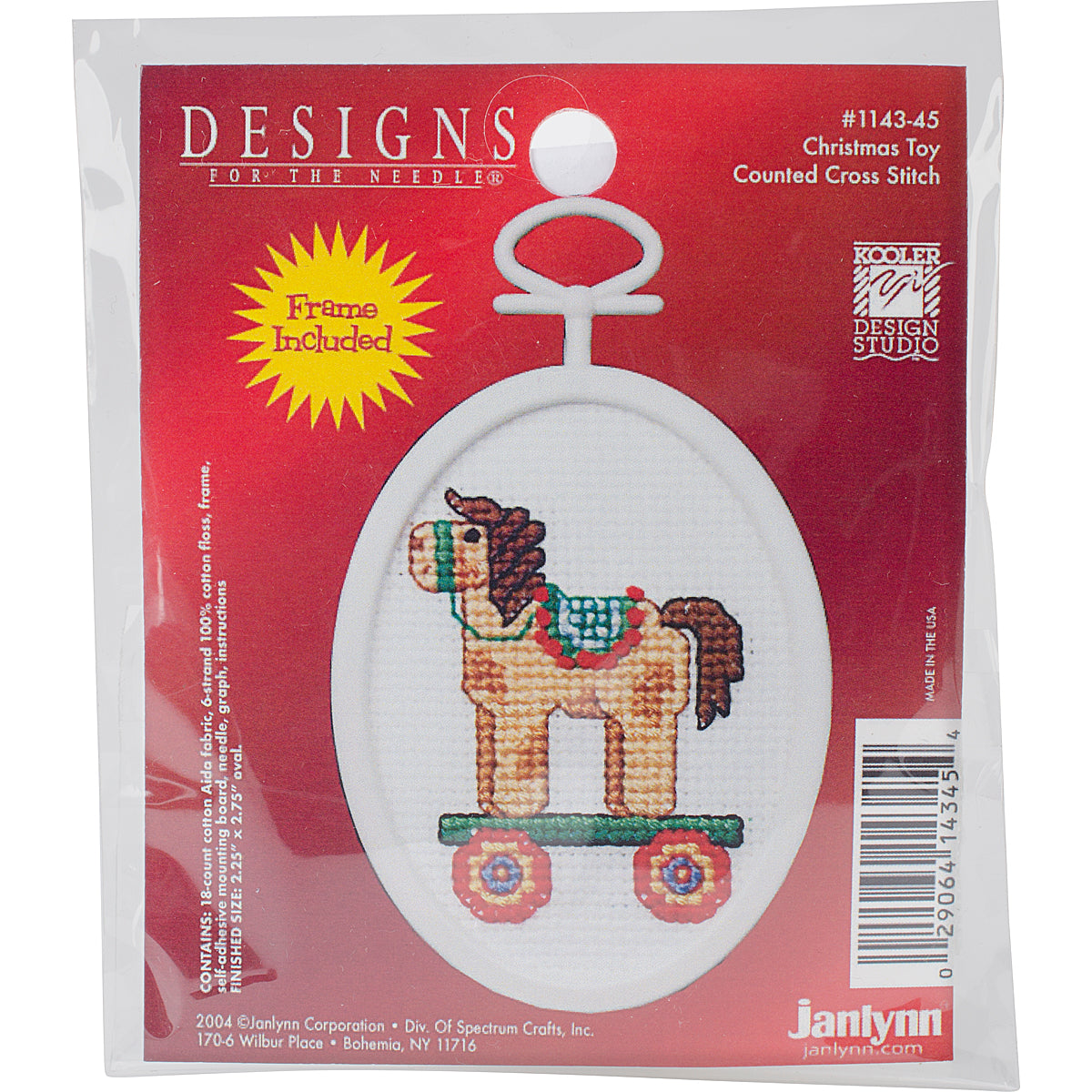 Christmas Toy Mini Counted Cross Stitch Kit 2.75" Oval 18 Count