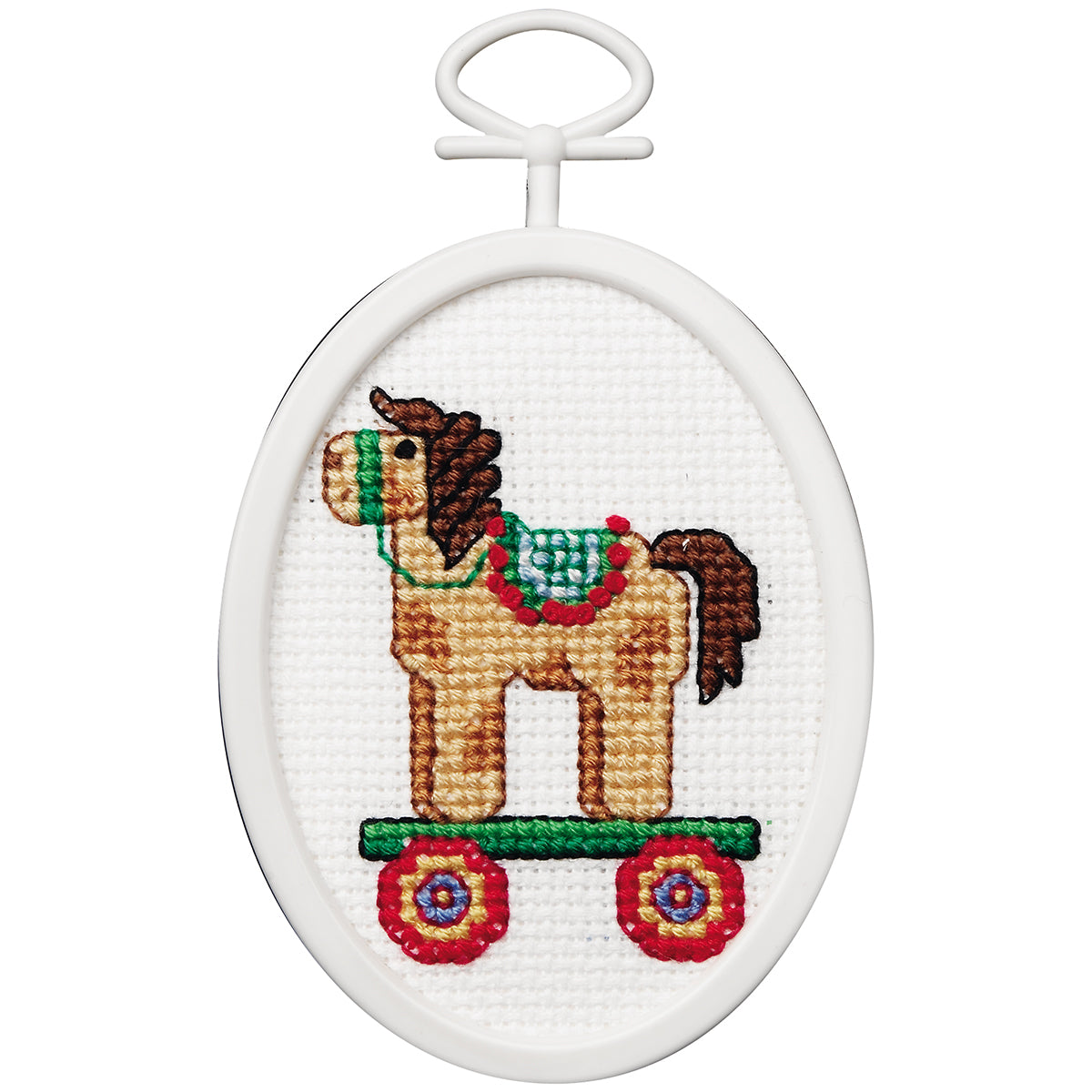 Christmas Toy Mini Counted Cross Stitch Kit 2.75" Oval 18 Count