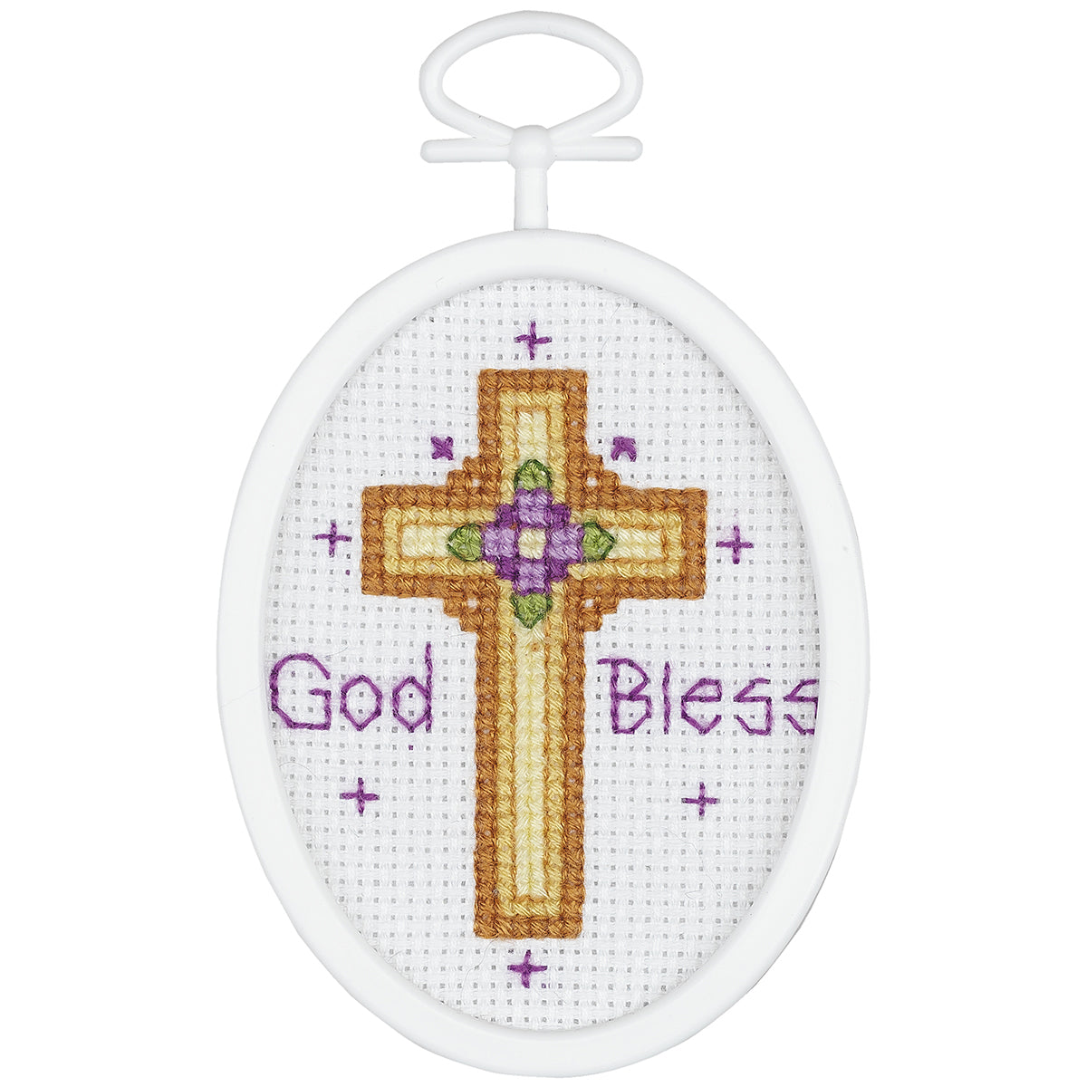 Cross Mini Counted Cross Stitch Kit 2.75" Oval 18 Count
