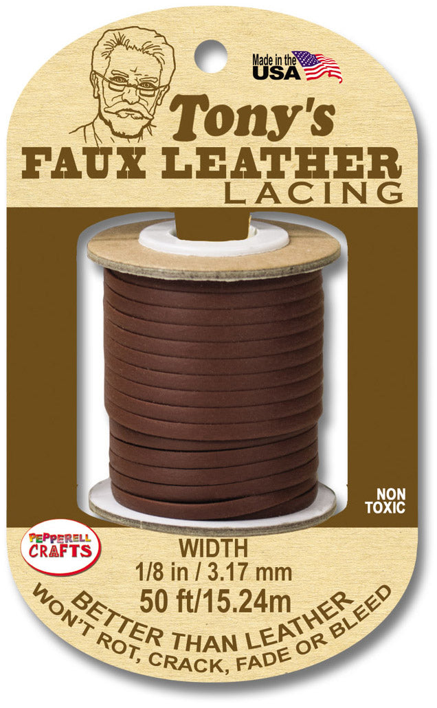 Faux Leather 1/8"X50ft Brown