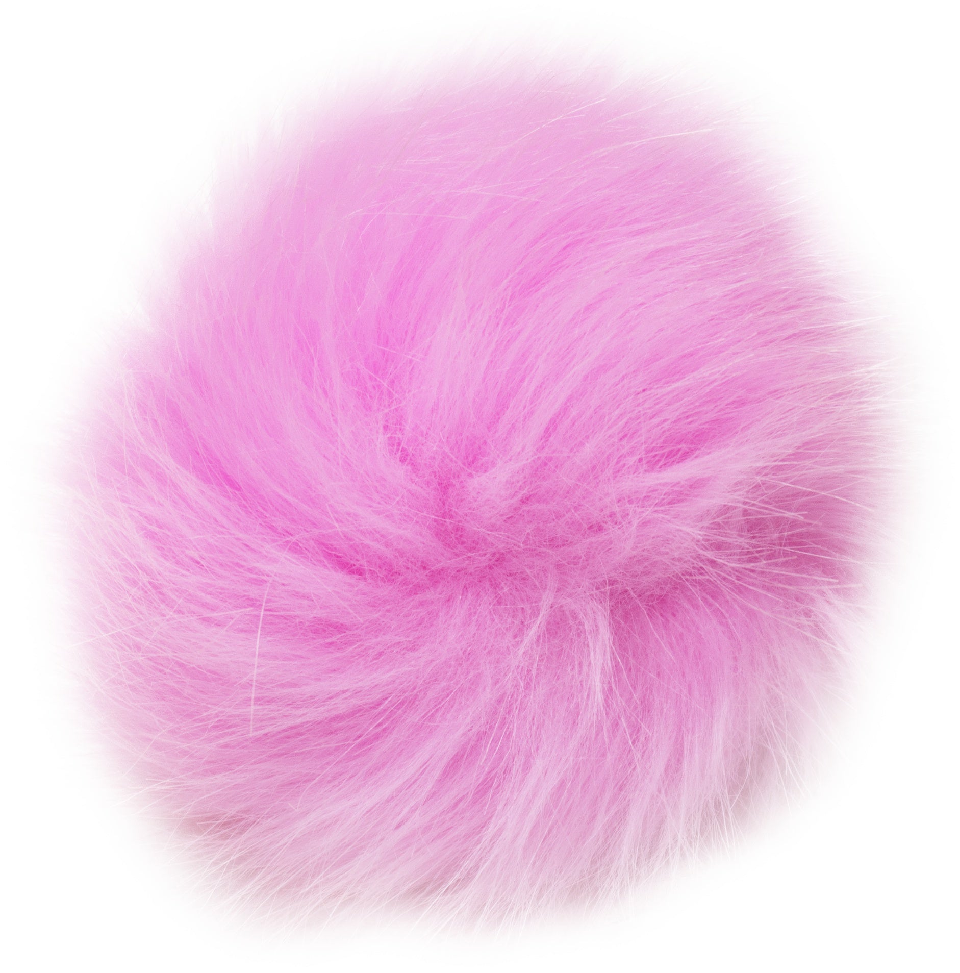 Faux Fur Pom With Loop Pink