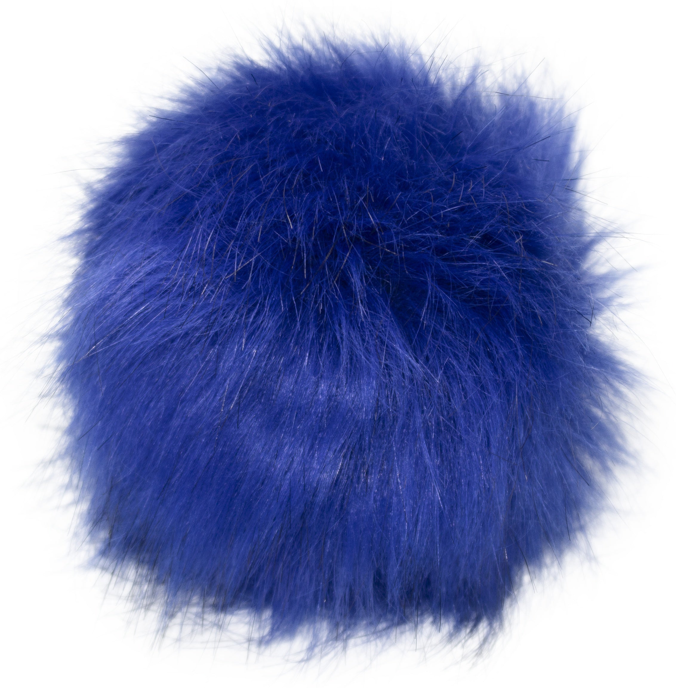 Faux Fur Pom With Loop Royal