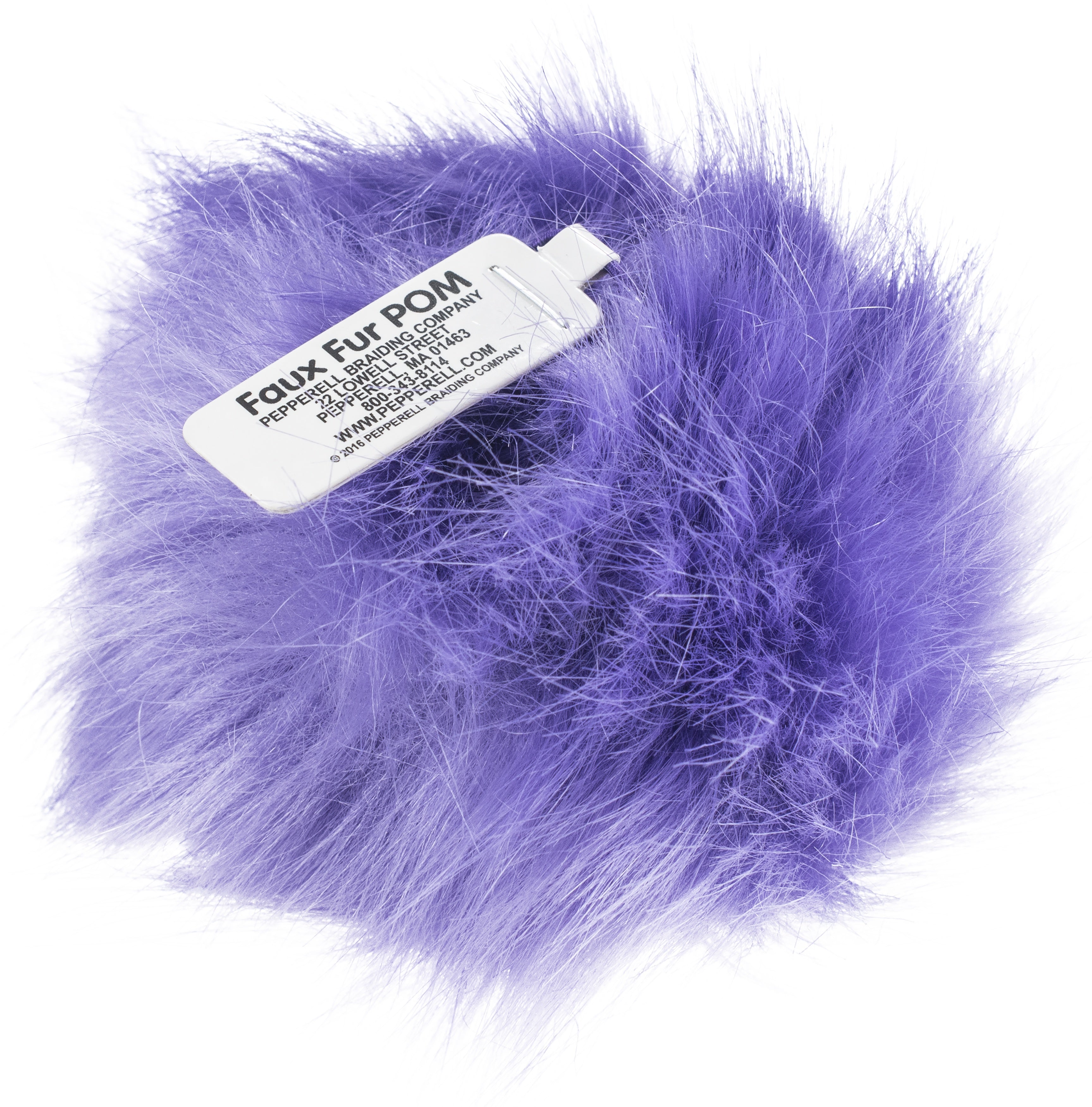 Faux Fur Pom With Loop Purple