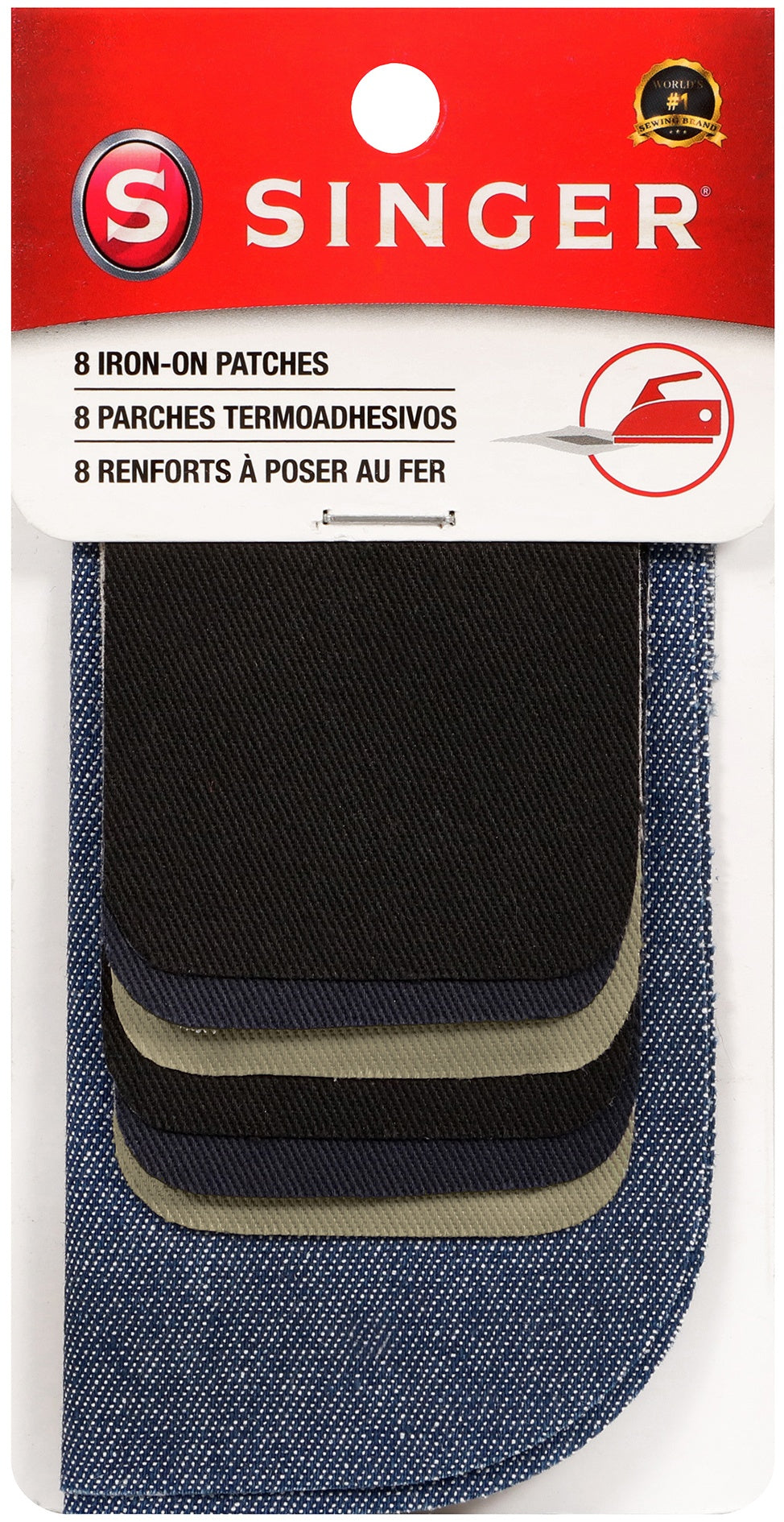 Iron-On Patches Assorted Sizes 8/Pkg Assorted Colors