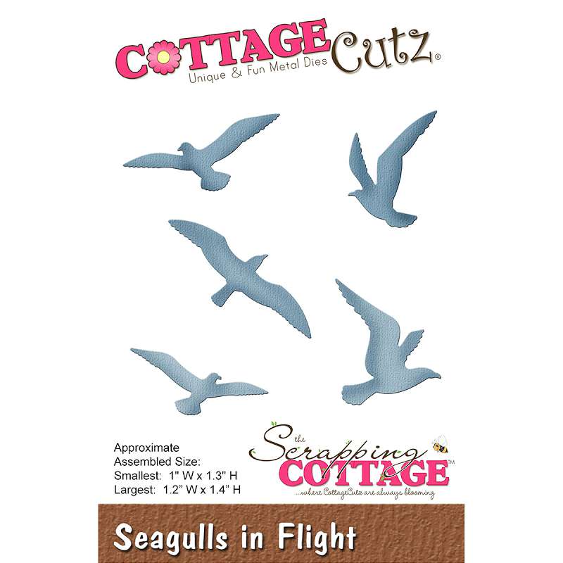 CottageCutz Die Seagulls In Flight 1"X1.3" To 1.2"X1.4"