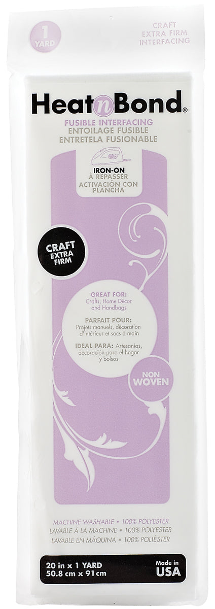 Heat'n Bond Craft Extra Firm Iron-On Fusible Interfacing 20"X36"