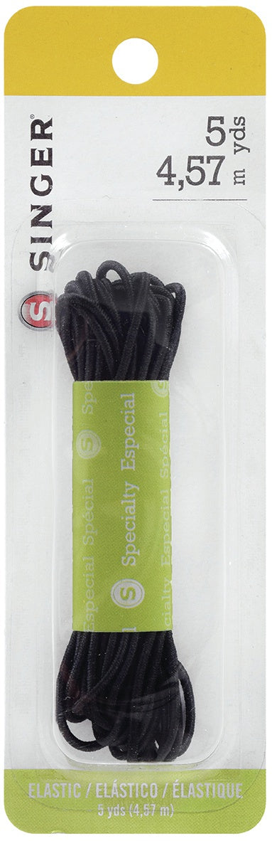 Round Cord Elastic 5yd Black