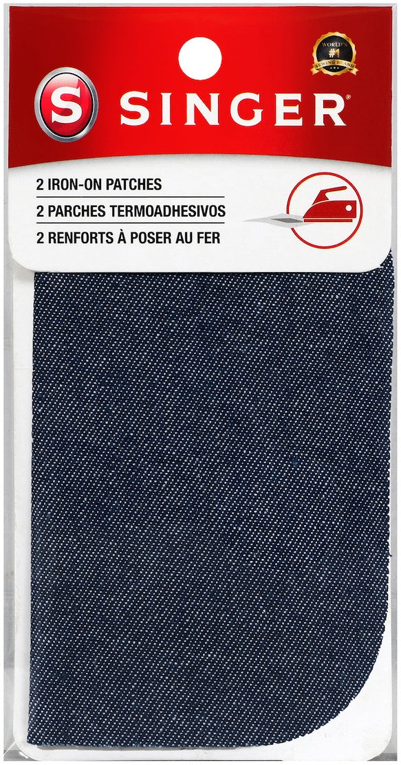 Iron-On Patches 5"X5" 2/Pkg Denim