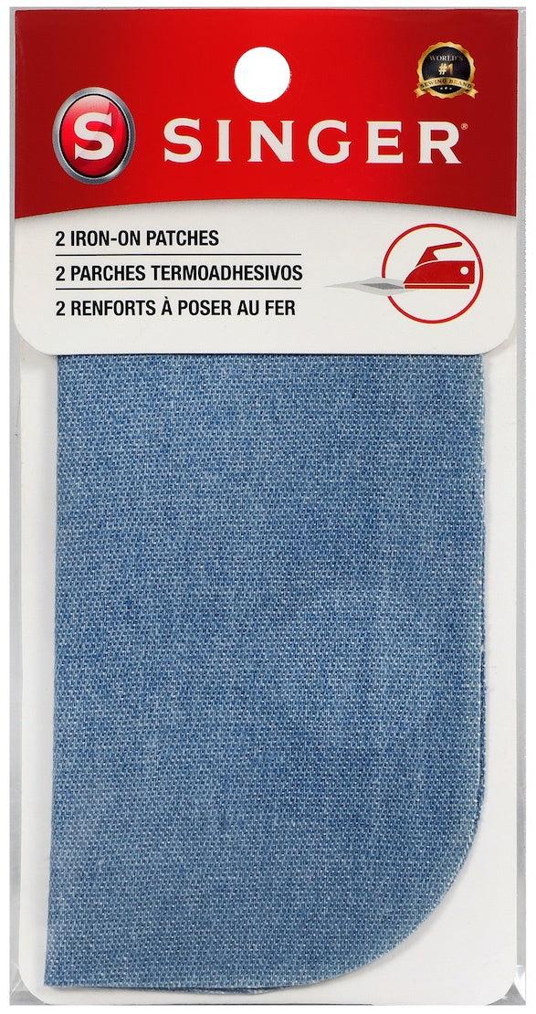 Iron-On Patches 5"X5" 2/Pkg Faded Blue
