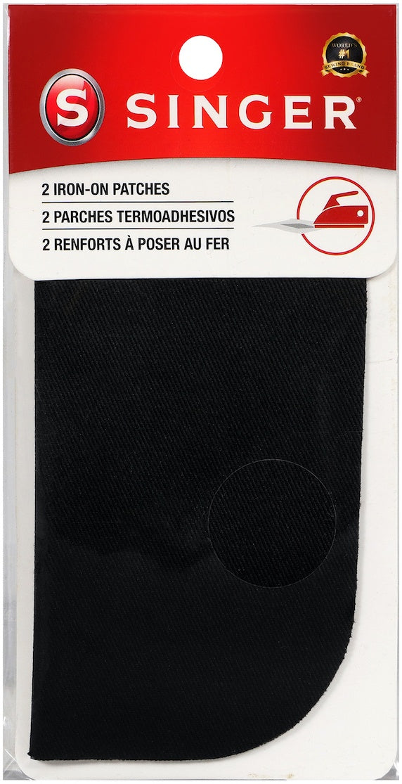 Iron-On Patches 5"X5" 2/Pkg Black