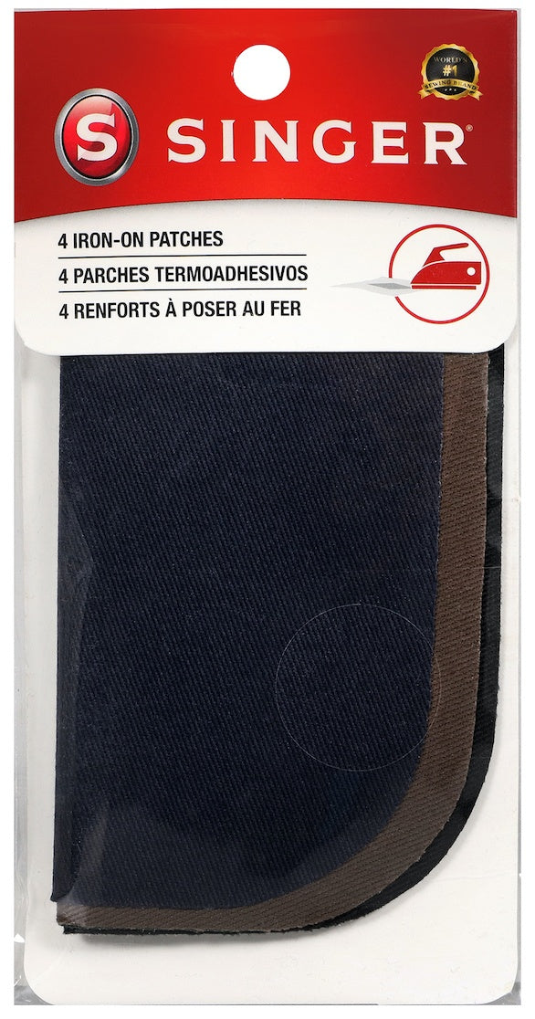Iron-On Patches 5"X5" 4/Pkg Dark Assortment